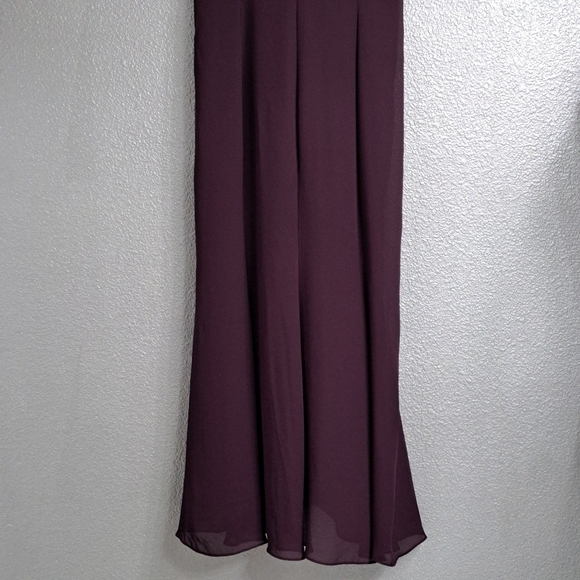 Vintage Eggplant Maxi Dress With Flutter Sleeves   Size 14 - Picture 13 of 14